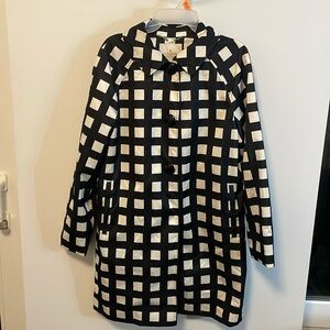Kate Spade Franny Black and White Raincoat